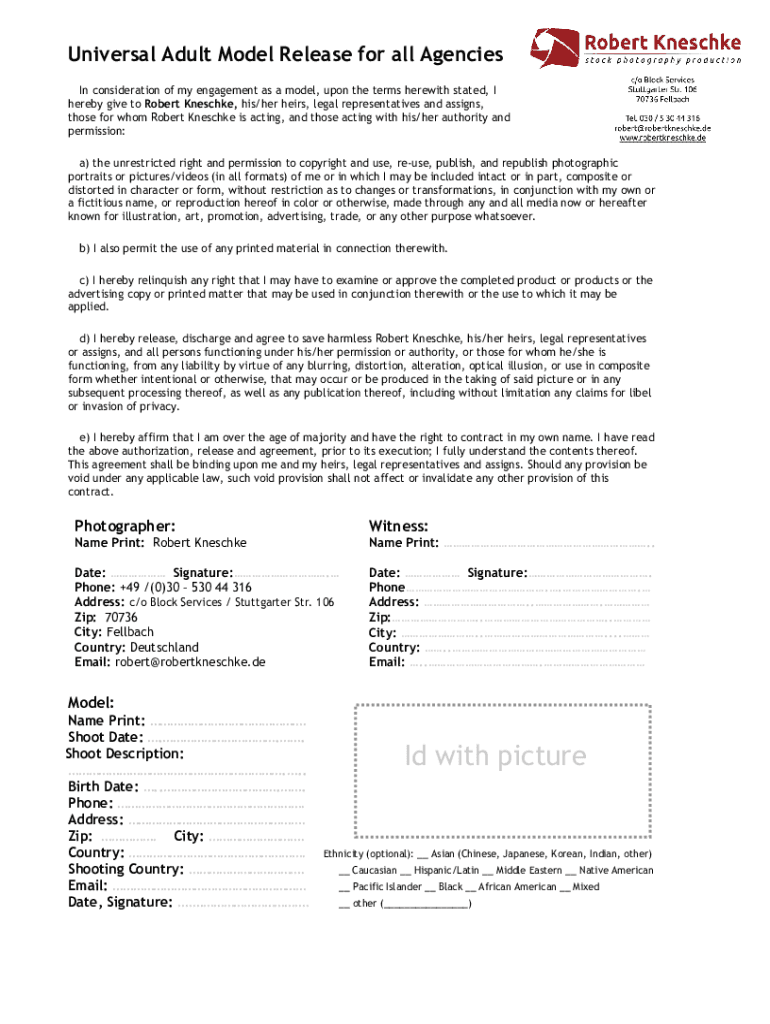 25 Model Release Form Page 2