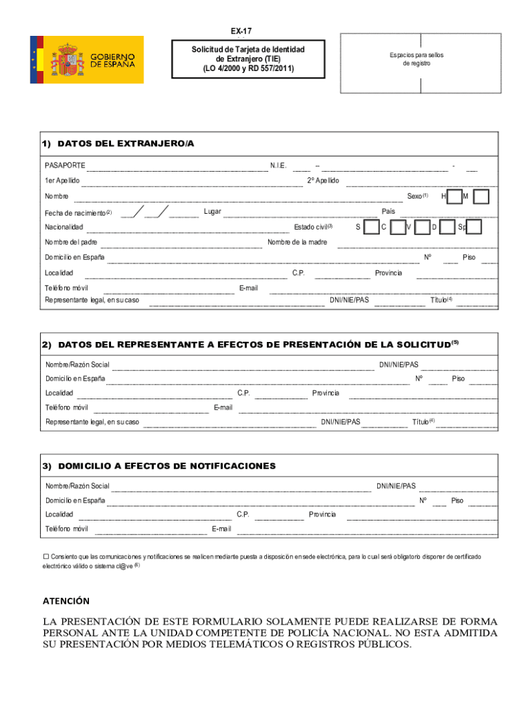 EX17 03 Solicited De Target De Identidad De Extran  Form