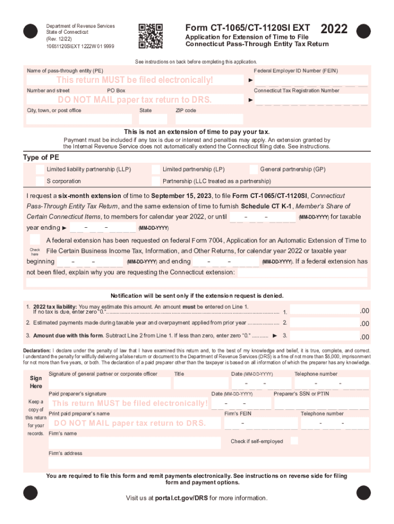  13545 CT CT 1065 and CT 1120SI E File Mandate 2021