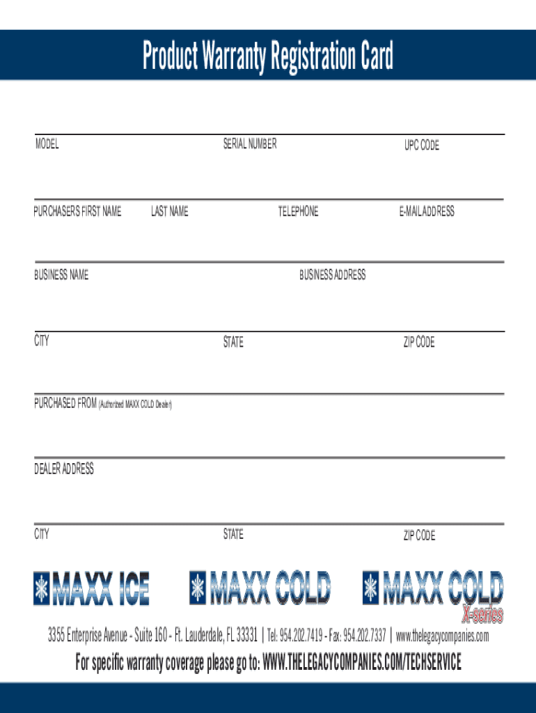 Maxx Cold Warranty Fill Out &amp;amp; Sign Online  Form