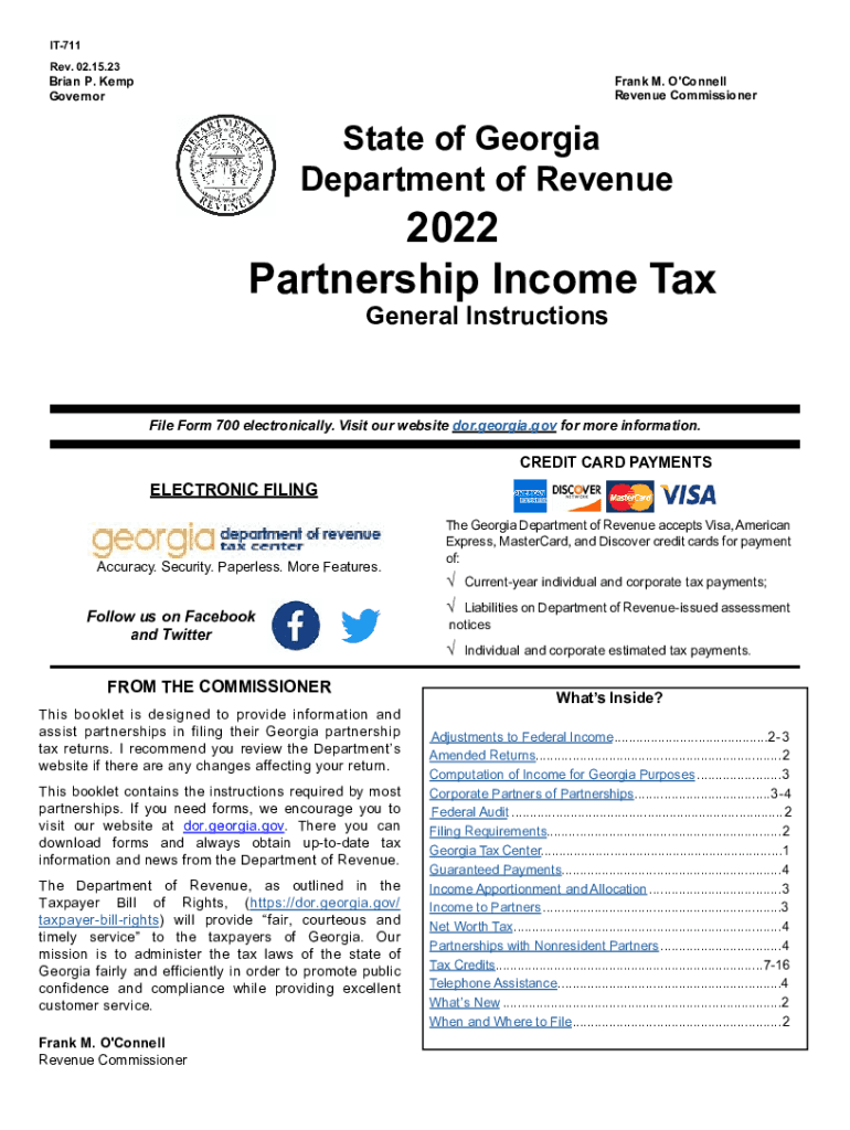 It 711 Partnership Income Tax General Instructions  Form