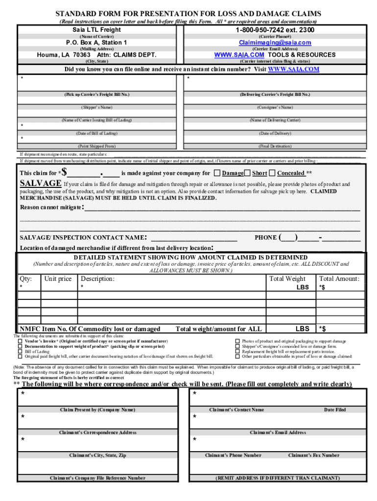  Saia Claims, Status &amp;amp; Disputes 2021-2024