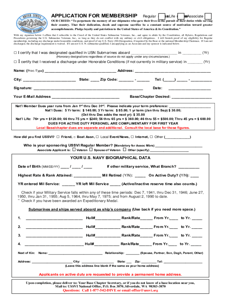 Ussvi Application Fill and Sign Printable Template Online  Form