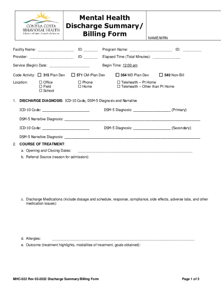  Mental Health Crisis Hold Tracking Form 2022-2024