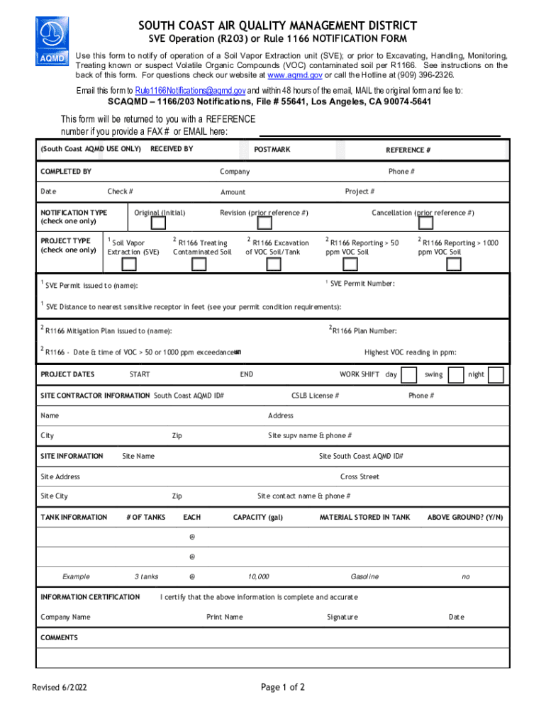  Scaqmd Rule 1166 Fill Online, Printable, Fillable, Blank 2022-2024