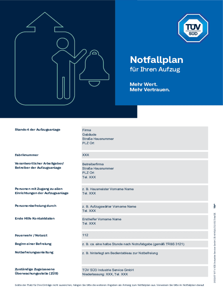  German Elevator Emergency Plan 2023-2026