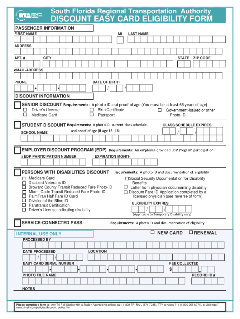 South Florida Regional Transportation Authority  Form