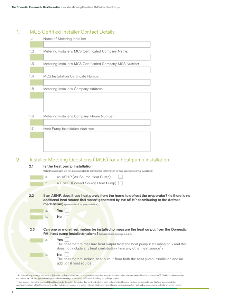  Domestic Renewable Heat Incentive HIVersion 1 2 2017-2024