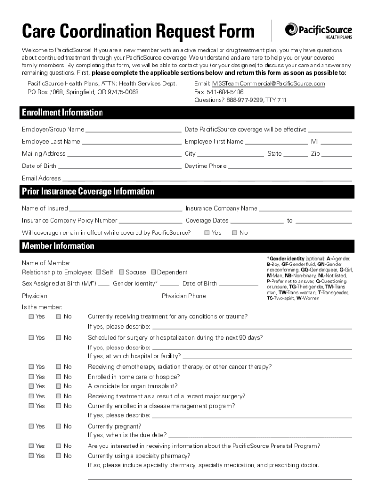 Care Coordination Request Form