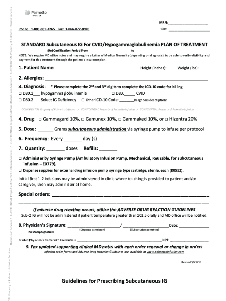 Palmetto Infusion Services Company Profile  Form