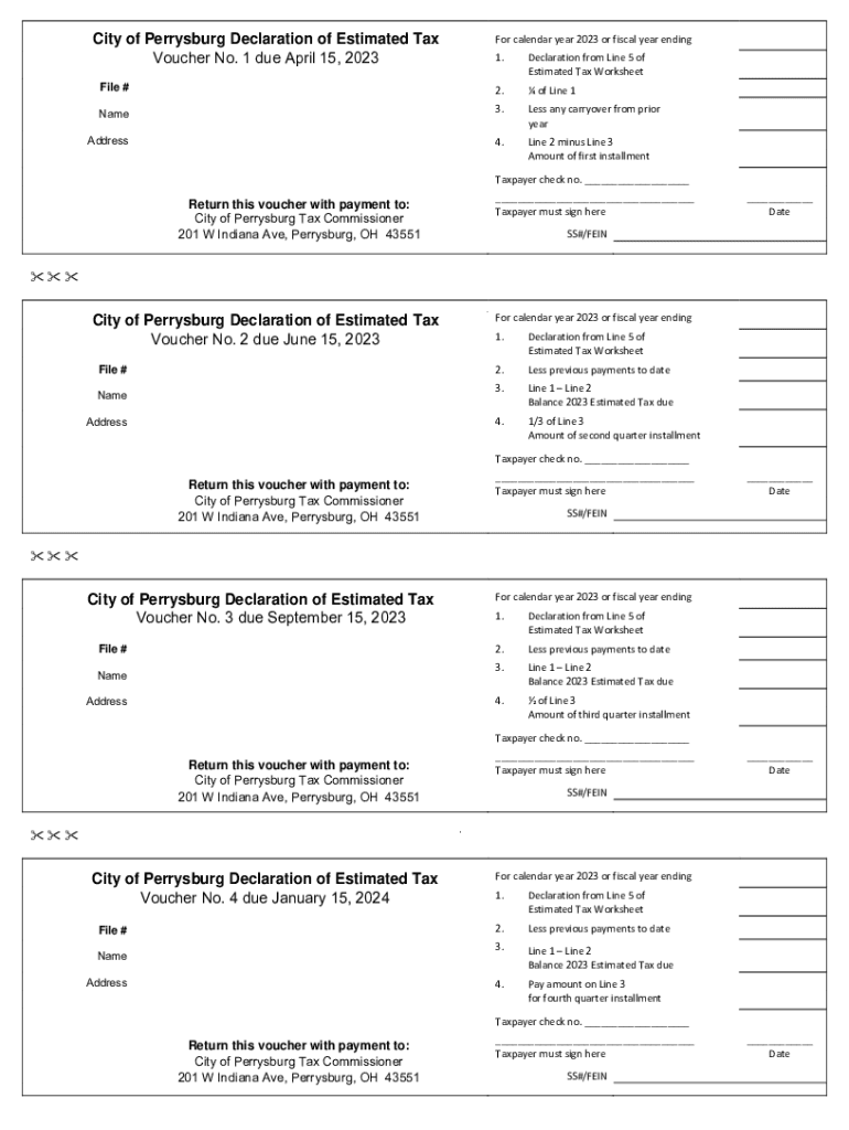 Estimated Tax Worksheet  Form