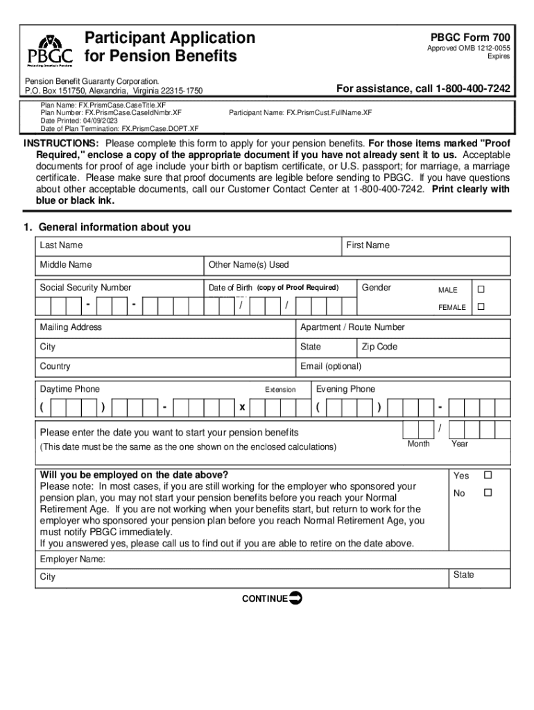  Form 705 Beneficiary Application for Pension Benefits 2023-2024