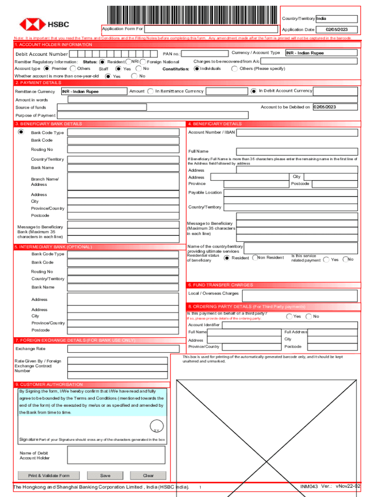 Liberalised Remittance Scheme LRS Application Cum Form A2 Only for Resident Customers