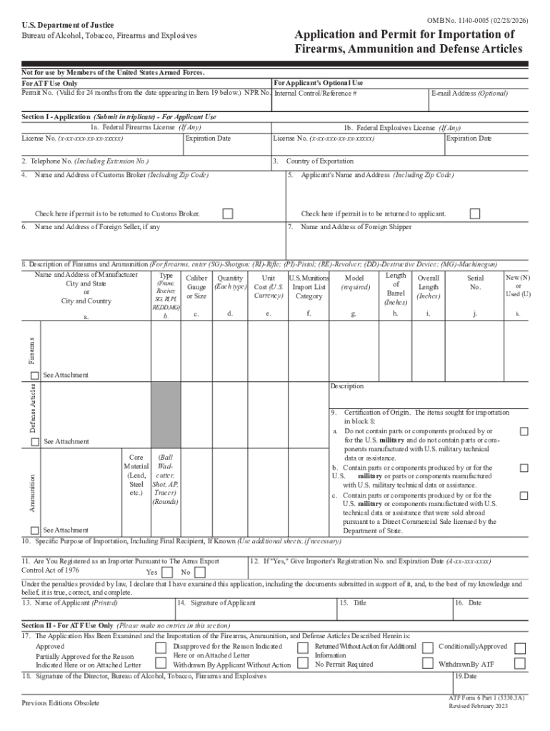  DEPARTMENT of JUSTICE OMB Number 1140 0005 2023-2024