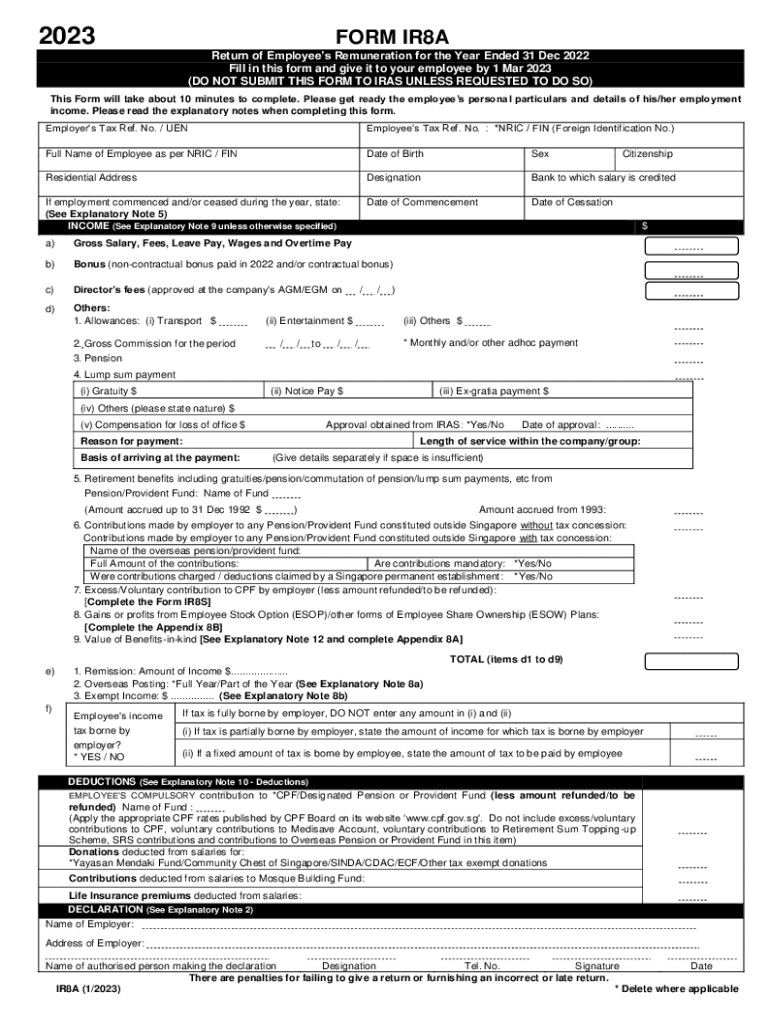  Income Tax Forms for Employers Singapore 2023-2024