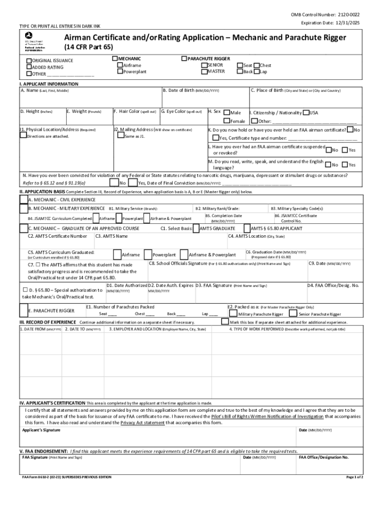  Where Can I Download Form 8610 2, Airman Certificate 2023