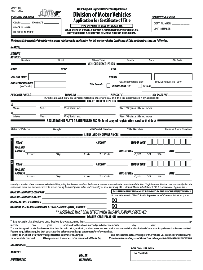  Application for Certificate of Title 2022-2024