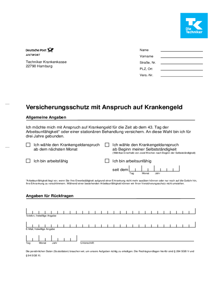  Name VornameTechniker Krankenkasse 22790 HamburgSt 2022-2024