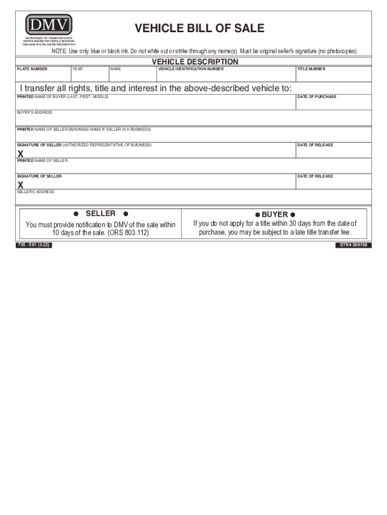  Oregon Motor Vehicle Division or DMV Forms &amp;amp; 2022-2024