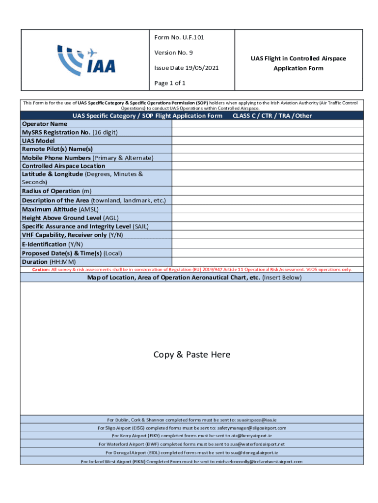 UAS Flight in Controlled Airspace Application Form
