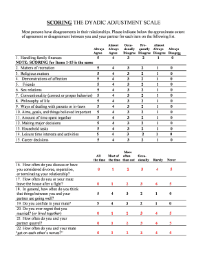 Dyadic Adjustment Scale Scoring  Form