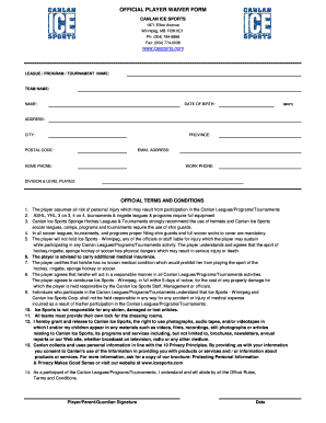 Canlan Waiver  Form