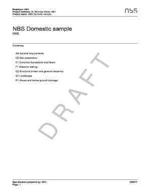 Nbs Specification Download  Form