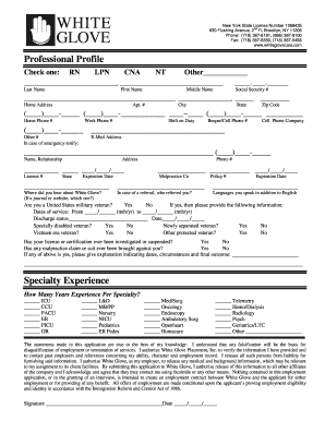 Whiteglove Placement  Form