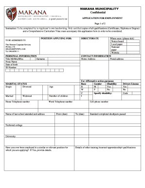  Makana Municipality Application Forms 2013-2024