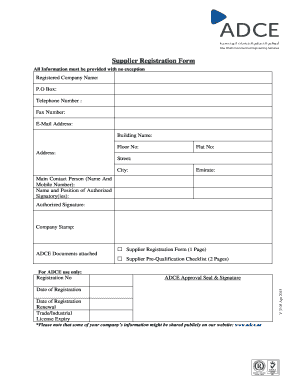 Adce Registration  Form
