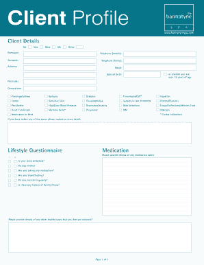 Client Profile Form