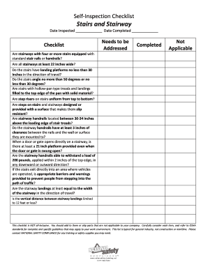 Staircase Checklist  Form