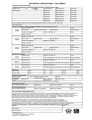 Fpi Rental Application  Form