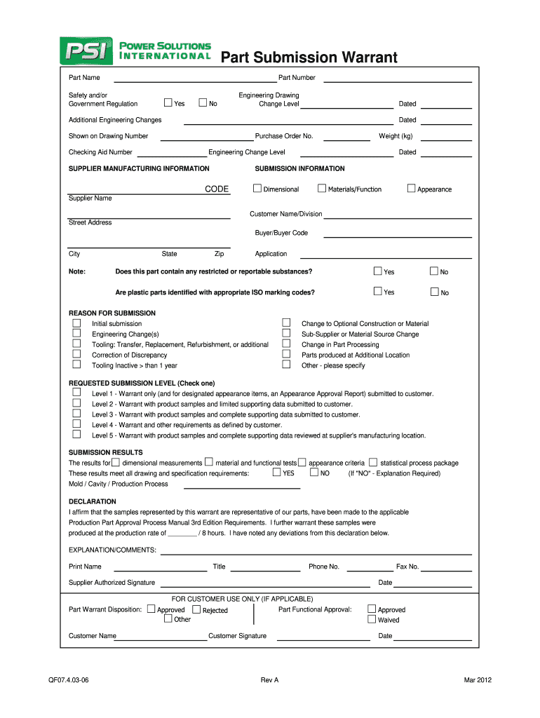  Gm Parrt Submissin Warrant in Word 2012-2024