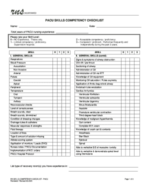 Pacu Checklist  Form