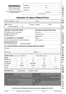 Induction of Labour Referral Form