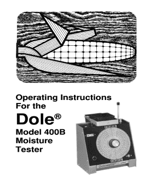 Dole 400 Moisture Tester Manual  Form