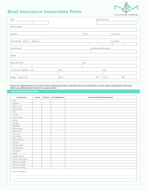 Nautilus Marine Boat Insurance  Form