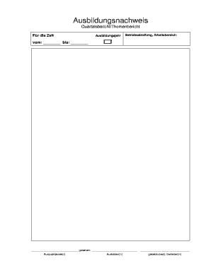 Berichtsheft Vorlage  Form