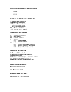 Estructura De Un Proyecto De Investigacion  Form