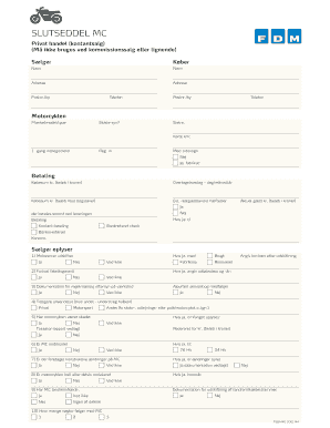 Slutseddel Mc  Form