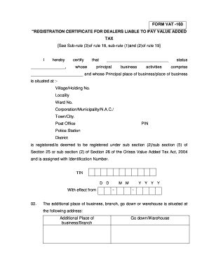 Vat103  Form