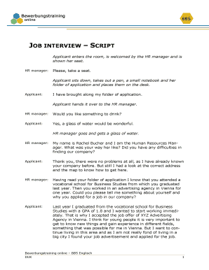 Job Interview Script  Form