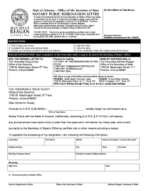 California Notary Resignation Letter Sample  Form
