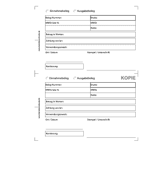 Ausgabebeleg Vorlage Excel  Form