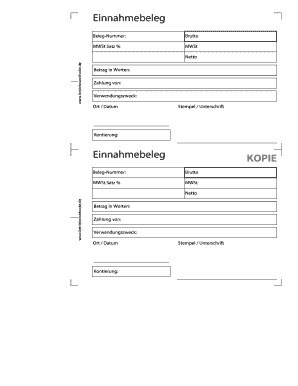 Einnahmebeleg  Form