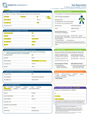 Download Test Requisition Form Rosetta Genomics