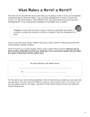 Nanowrimo Workbook PDF  Form