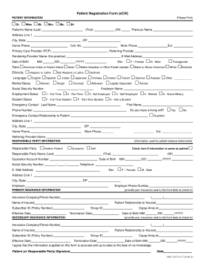 Patient Registration Form ECW PATIENT