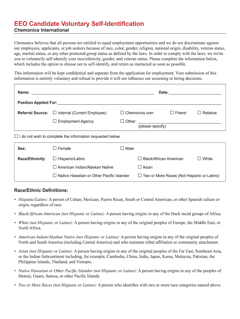 Eeoc Self Identification Form